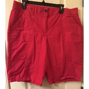 Kim Rogers Women's Red Bermuda Shorts Size 18 Plus Stretch Cotton Twill
